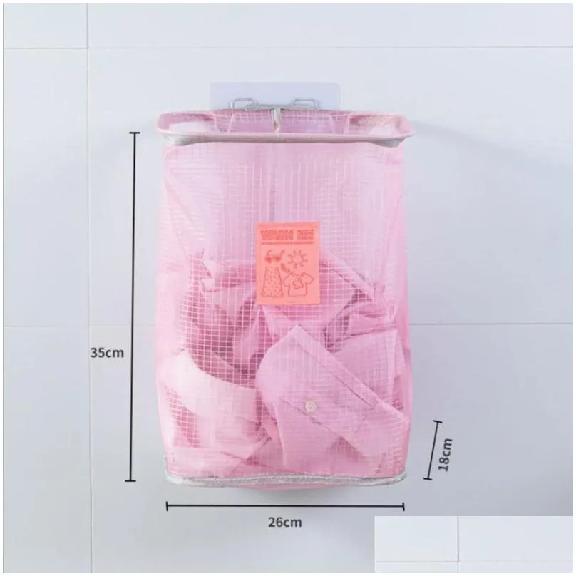 laundry bags household wall mounted basket dirty hamper collapsible kids toys sorter organizers clothes storage basketlaundry