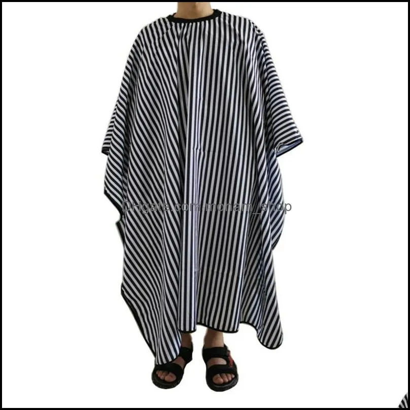 black white stripes hairdresser apron haircut cape party supplies polyester pongee hair salon shop barber capes aprons hairdressers gown