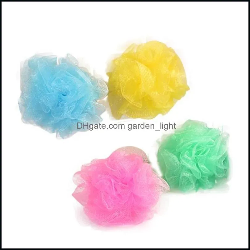 soft body bubbles sponge bath ball nylon scrubber loofah mesh net balls cleaning sponges multicolor bath flower bathroom supplies