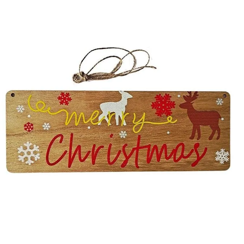 christmas decorations wooden plaque hanging pendants home decorative santa claus merry tree ornaments happy year