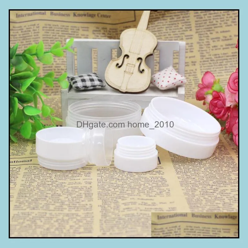 plastic empty jars for cosmetic pp white clear cream jars 3g 5g 10g 30g 50g 100g makeup containers sn2152