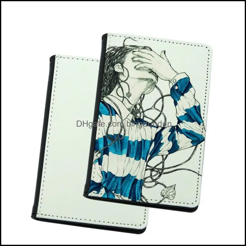 sublimation blank purse passport cover card holders cover heat transfer printing pu leather cloth passport case yfa2718