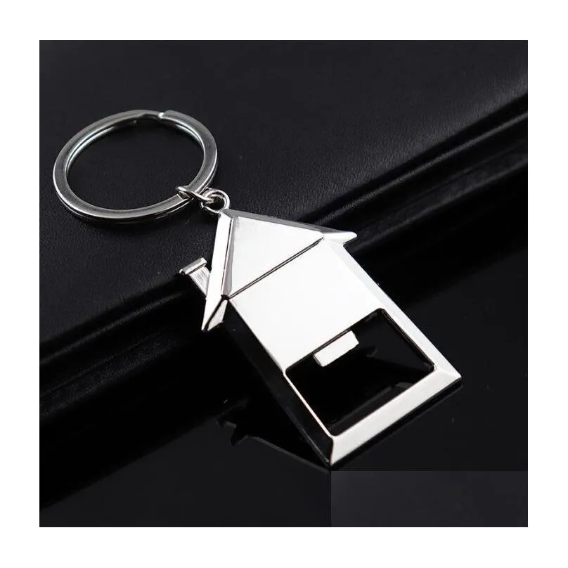 house shaped bottle opener keychain personalized wedding gifts souvenirs birthday christmas gifts for guests wholesale f0514