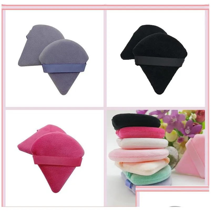 makeup tools powder puff soft triangle puffs cosmetic foundation wedge shape velour body face with strap make up sponges size is