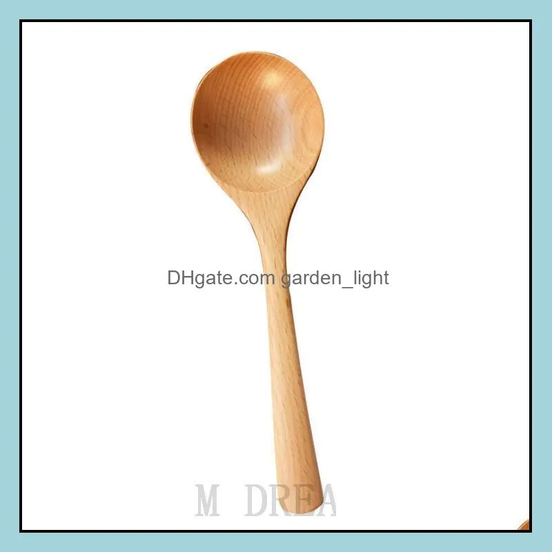 big wood round soup spoon 20.5x6cm beech wooden spoons rice scoop japanese style kitchen tableware