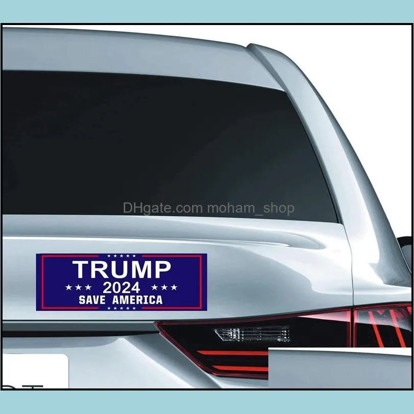 3x9inch trump 2024 u.s. general election car bumper flags stickers house window laptop decal take america back keep america sticker 10pcs/lot