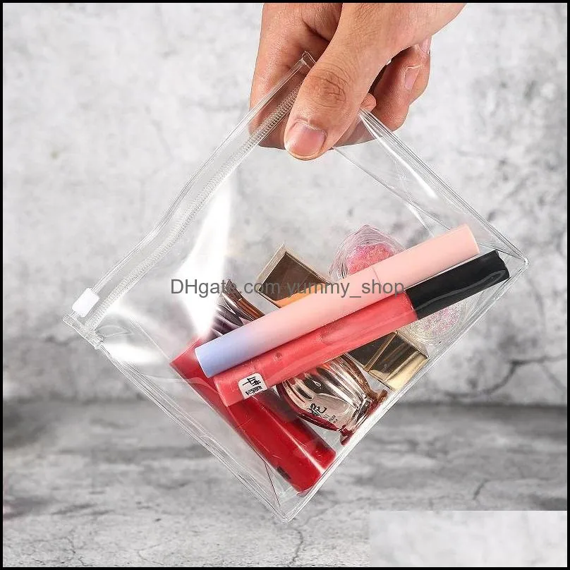 clear toiletry bag with strong seal zipper pvc plastic cosmetic travel makeup bag waterproof wash bags for vacation bathroom and