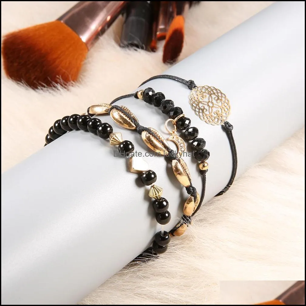 multilayer bracelet set shell bracet bohemian beads charm bracelets set