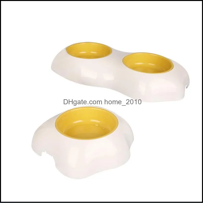 dog bowls feeders cute poached egg cat bowl single double nonslip puppy drinking eatting feeder for pet small dogs food feeding