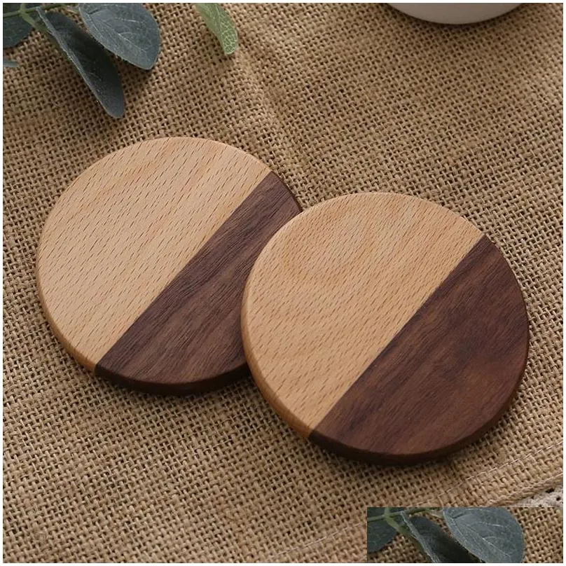 modern minimalist fluted cork coaster round pad wooden polished cork insulation