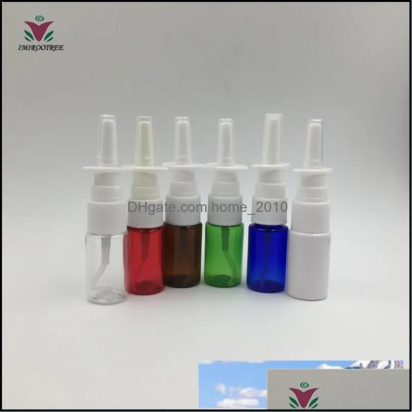 1000pcs 10ml pet muticolor medical nasal mist atomizer spray bottle