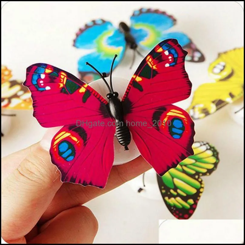 wall stickers decor colorful changing butterfly led night light lamp home room party desk decorations wholesale price