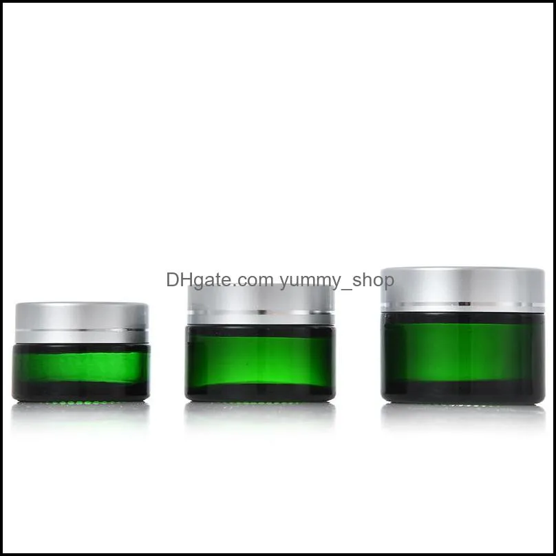 glass cosmetic jars cream bottles with aluminum /plastic lids in color black/blue/green 20g 30g 50g