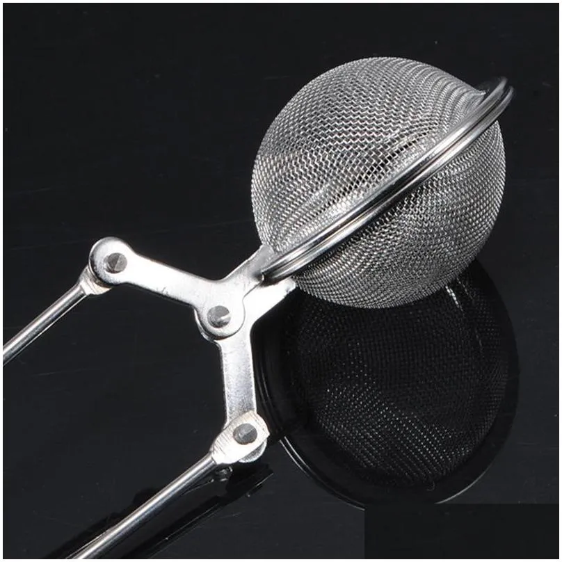 4.5cm high quality tea infuser 304 stainless steel sphere mesh tea strainer coffee herb spice filter diffuser handle tea ball dh2567