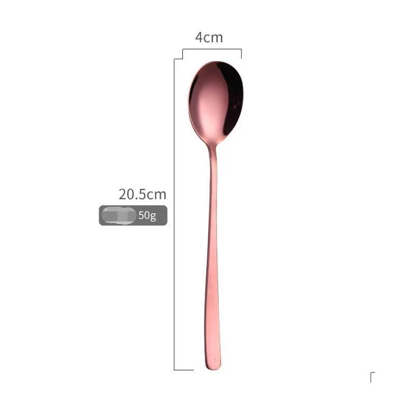 purple silver gold korean 304 stainless steel spoon fork high quality mixing spoons dinnerware kitchen accessories