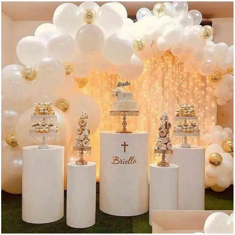 3pcs round cylinder pedestal display art decor cake rack plinths pillars for diy wedding party decorations holiday new