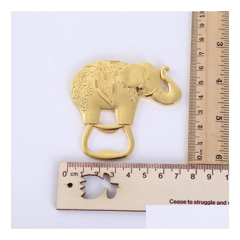 gold wedding favors and gift lucky golden elephant wine bottle opener wholesale 0617