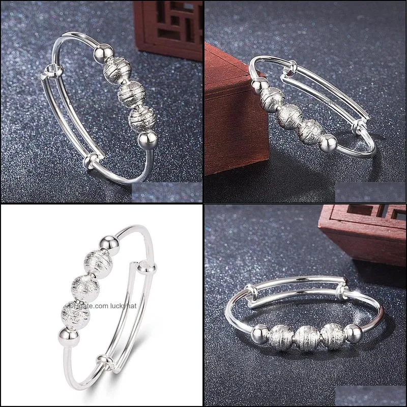 transfer beads bangles bracelets transit fortune bracelet silver bangle bracelet jewelry female fashion jewelry gift wholesale