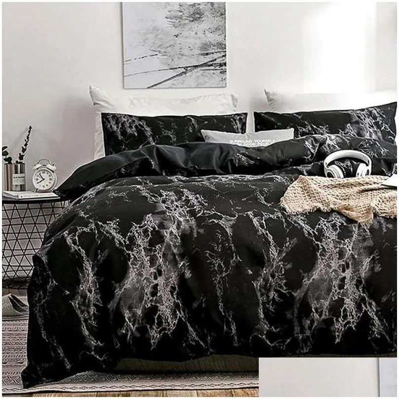 bedding sets modern marble print set pillowcase duvet cover single double queen king 220x240 size bedclothes quilt no bed sheet