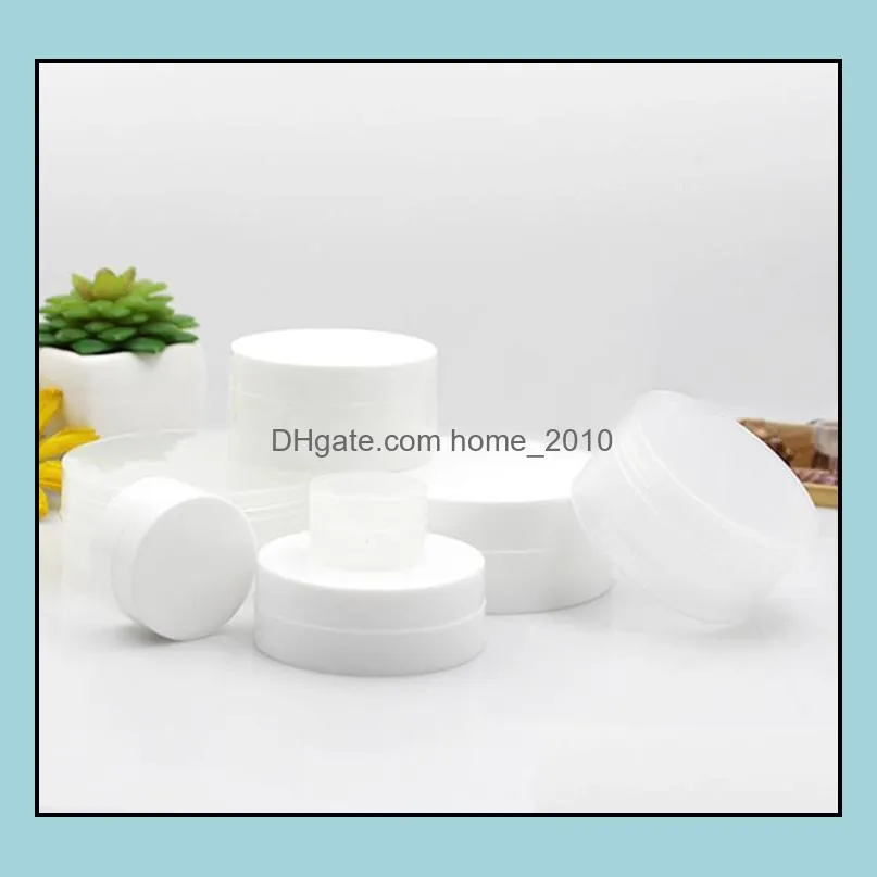 plastic empty jars for cosmetic pp white clear cream jars 3g 5g 10g 30g 50g 100g makeup containers sn2152