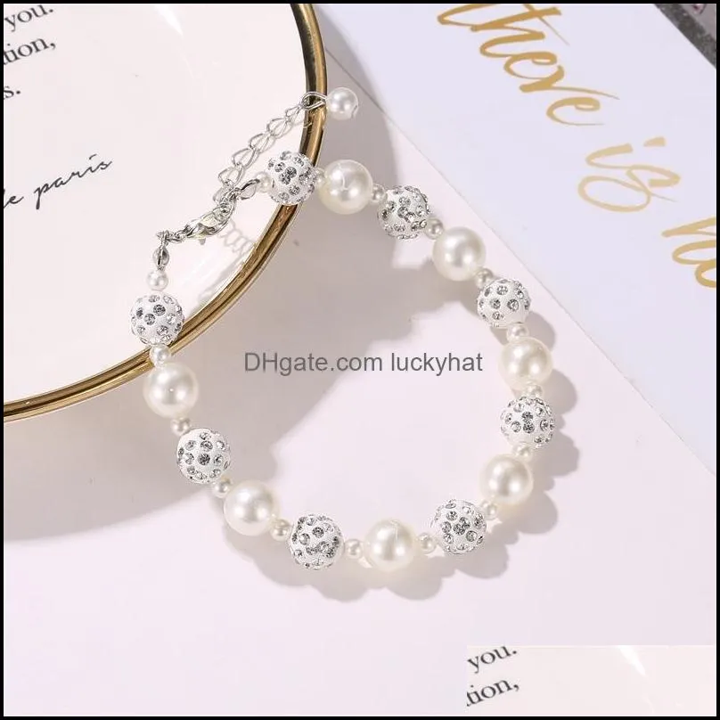 new bracelet with pearl ball set with diamond beads simple fashion shambhala jewelry bracelet accessories for women