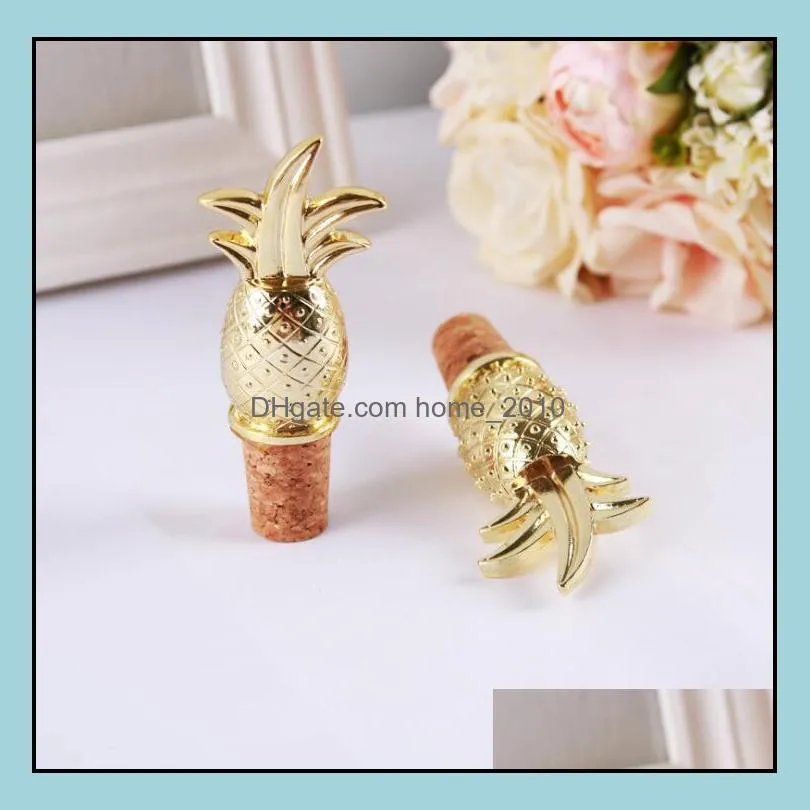 creative gold pineapple wine bottle stopper wedding favor souvenir party supplies for guest sn745