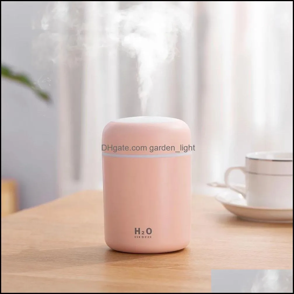 portable 300ml electric air humidifier aroma oil diffuser usb cool mist sprayer with colorful night light for home