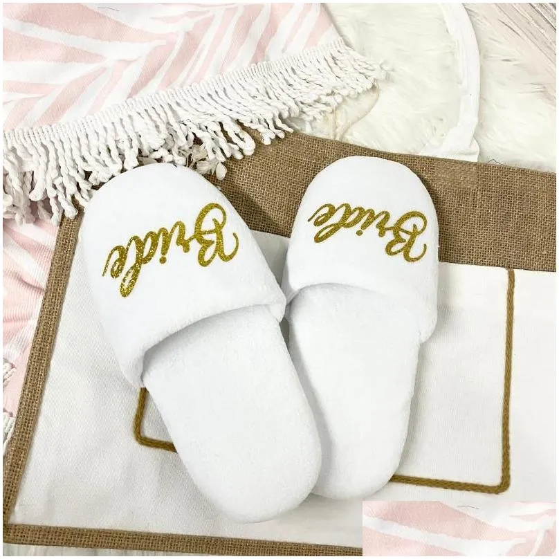 party decoration customizable slippers white coral bridesmaid bride accessories gift wedding for guests birthday