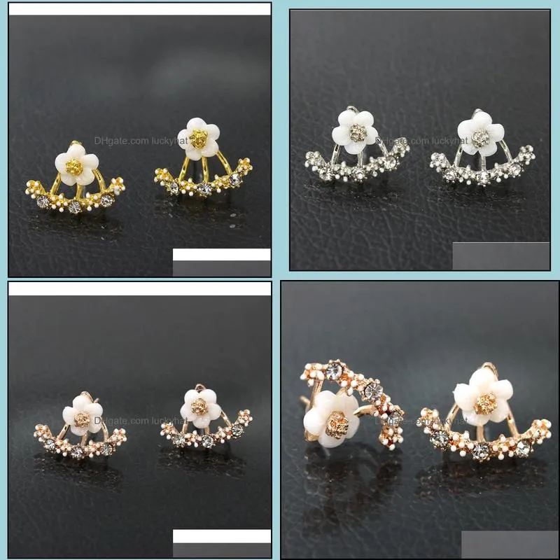 daisy earrings imitation diamond jewelry small daisy flowers hanging after senior flower earrings