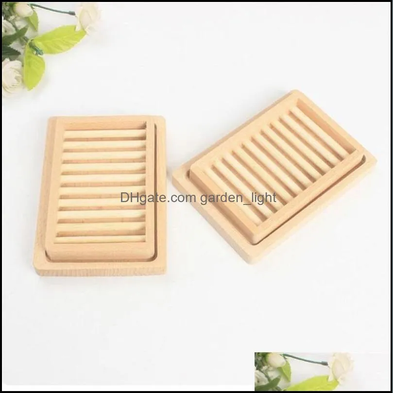 soap dishes with tray wooden natural bamboo soap box rack plate portable soap holder bathroom accessories