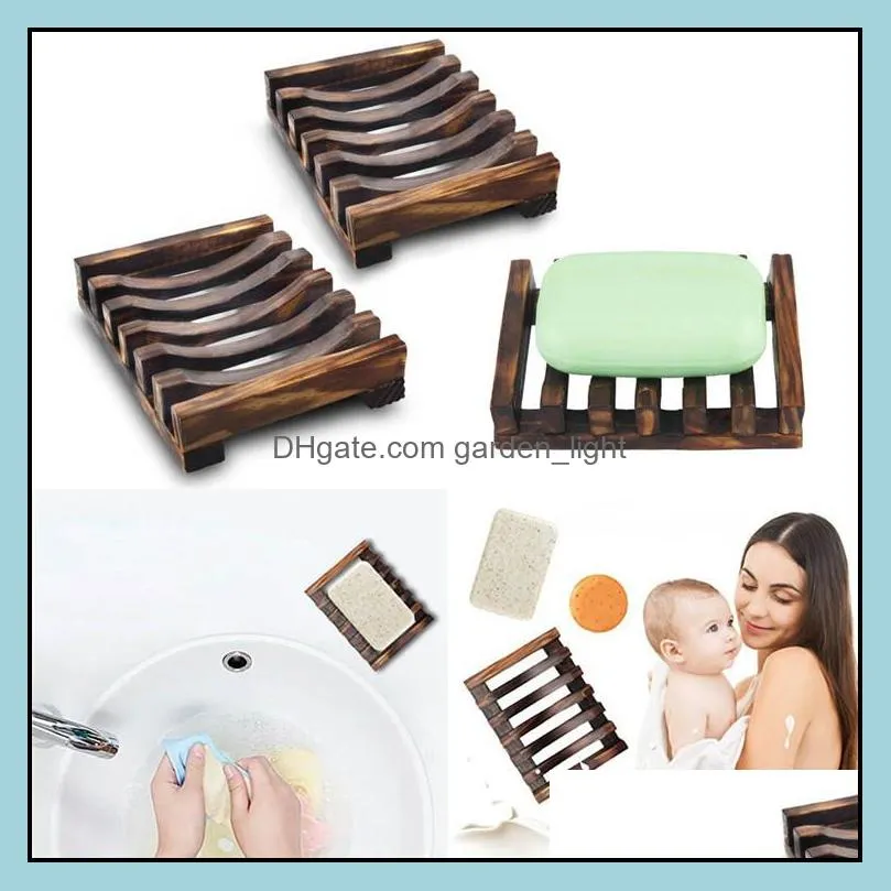 new wood soap dish soap box soap rack wooden charcoal soaps holder tray bathroom shower storage support plate stand