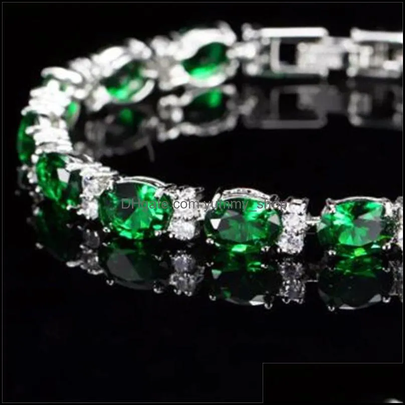 simple ellipse green zircon bangle bracelets women fashion jewelry bridal banquet weeding charm bracelets lady gift 20220223 t2