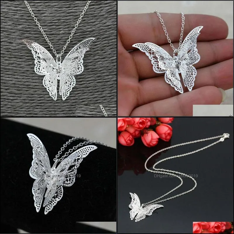 butterfly necklace jewelry fashion butterfly pendant necklace chain women lovely butterfly pendant chain necklace