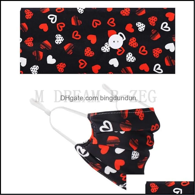 valentine day mask headband 2piece set fitness yoga turban face masks headband with button anti ear protective tool