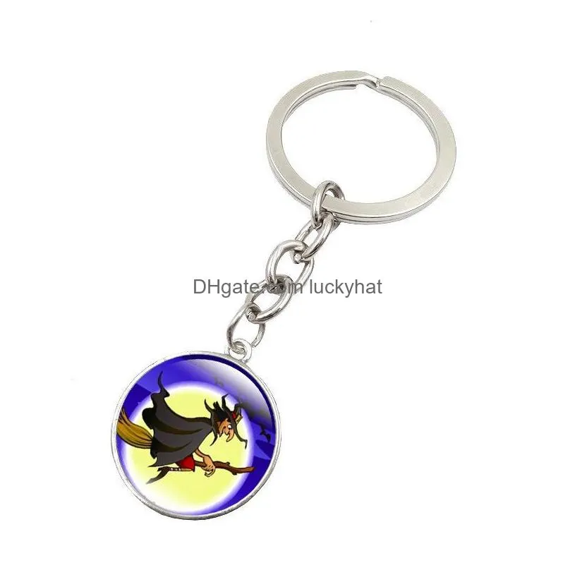 halloween witch key ring time gem key chain halloween gift for child 5 styles