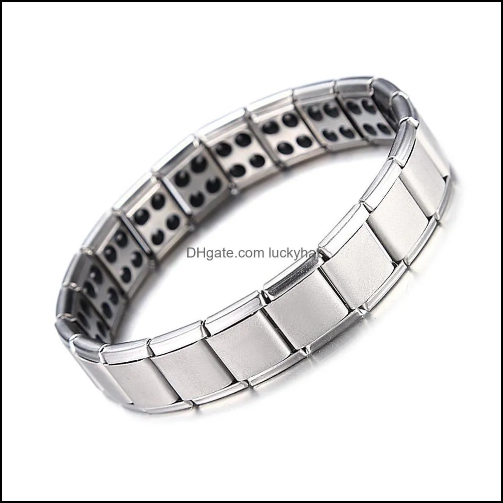 hot energy magnetic health bracelet for women men health style plated silver stainless steel bracelets gifts fashion jewelry wholesale