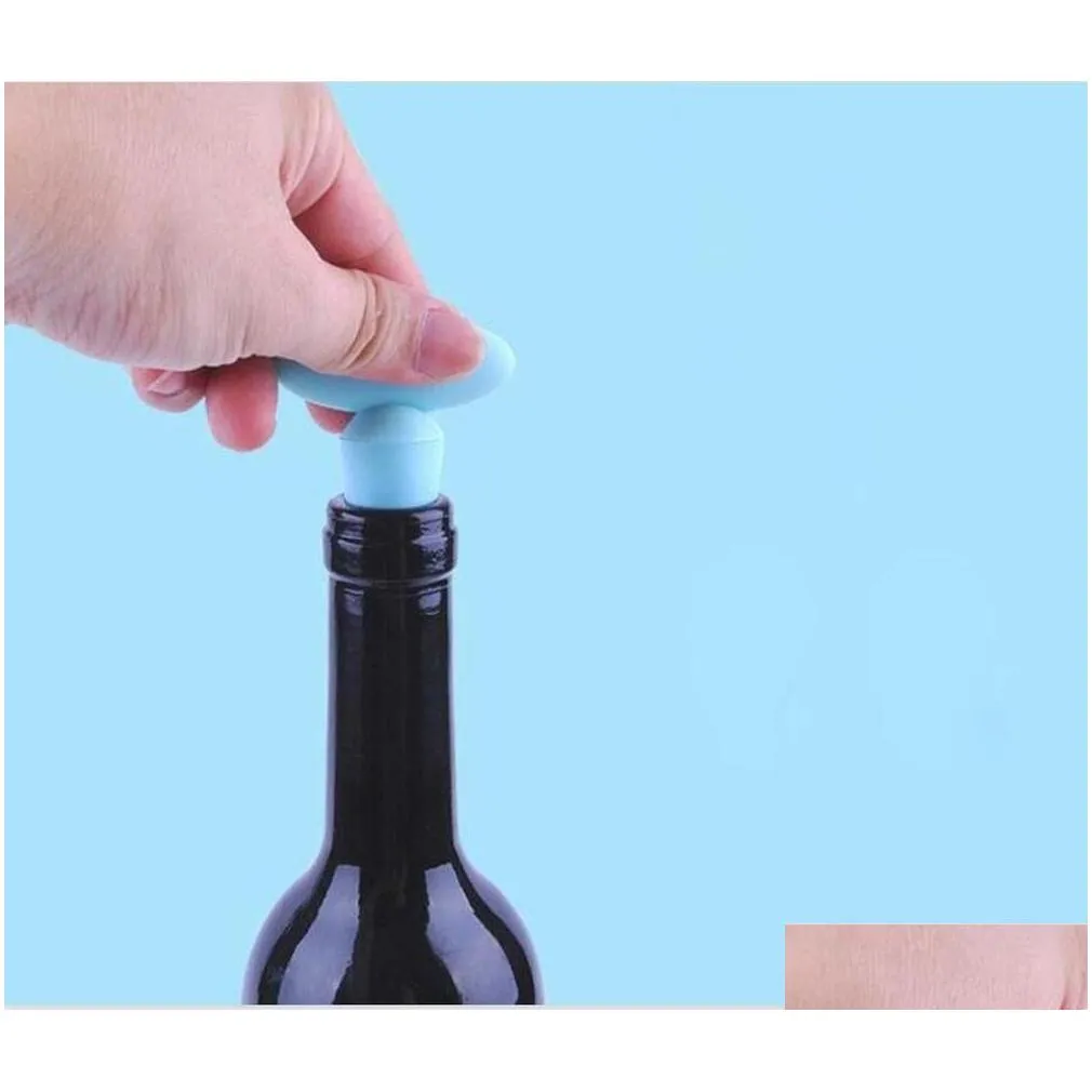 bar tools silicone wine stoppers leak wine beer bottle cork stopper plug wine bottle sealer cap bar tools f0826