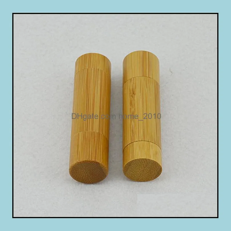 5g bamboo diy design empty lip gloss container lipstick tube lip balm cosmetic packaging containers empty tubes sn372