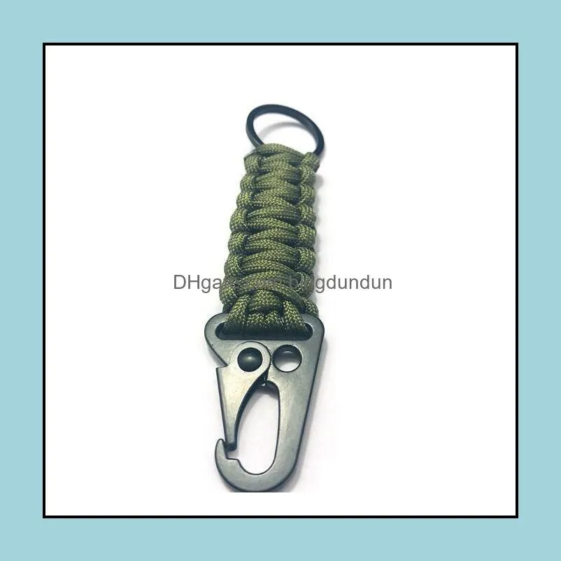 rope keychain key ring camping partys carabiner outdoor survival kit military parachute cord emergency knot keys gifts lxl110a