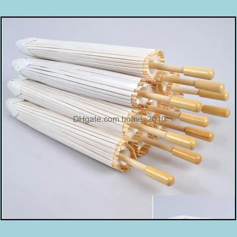 60pcs bridal wedding parasols white paper umbrellas beauty items chinese mini craft umbrella diameter 60cm sn4664