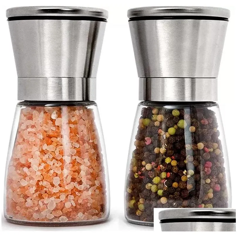 stainless steel salt and pepper grinder adjustable ceramic sea salt mill kitchen tools