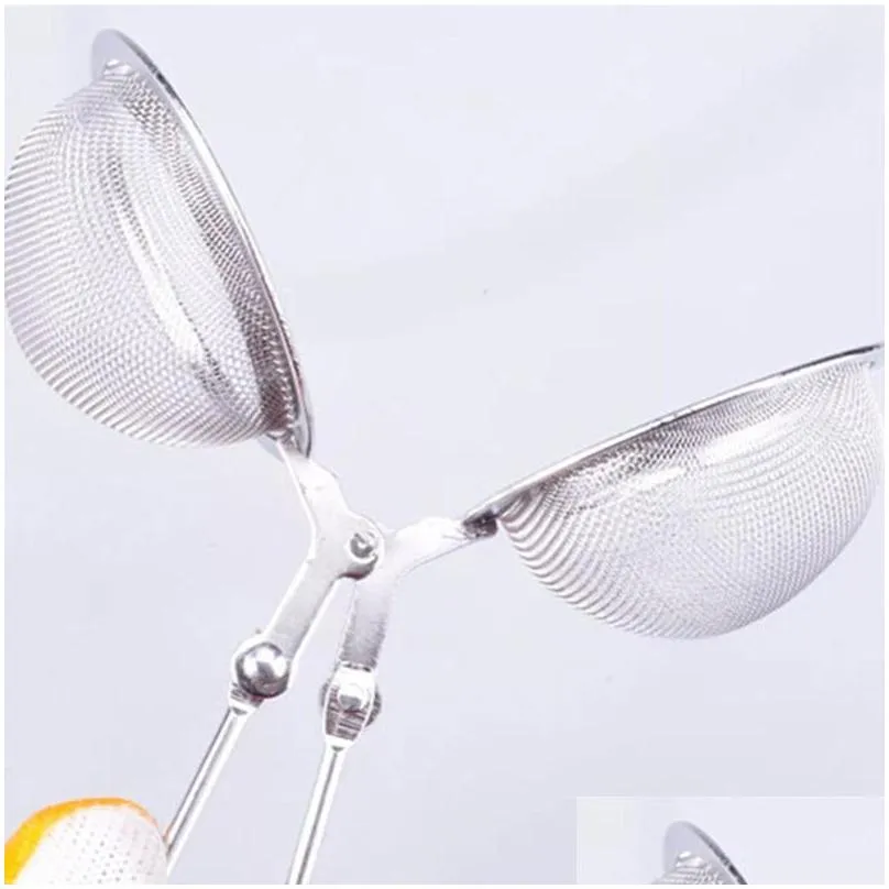 4.5cm high quality tea infuser 304 stainless steel sphere mesh tea strainer coffee herb spice filter diffuser handle tea ball dh2567