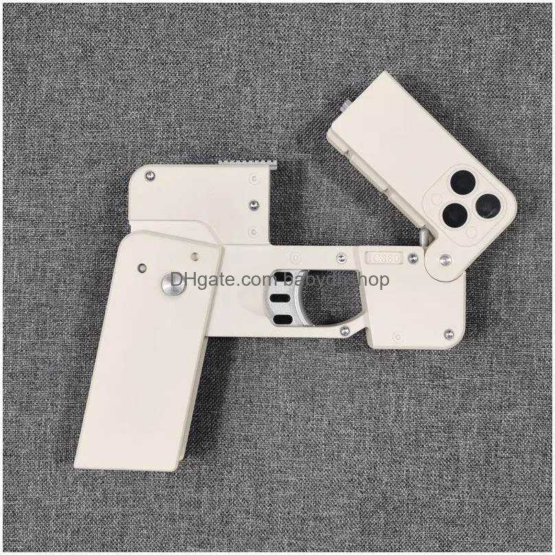 ic380 cell phone toy pistol soft bullet toy gun folding gun blaster shooting model for adults boys children outdoor games