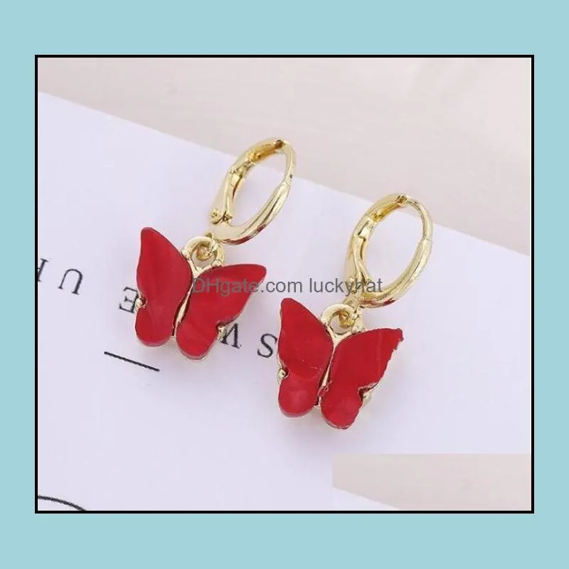 fashion earrings acrylic butterfly dangle small  sweet colorful earring epacket ship