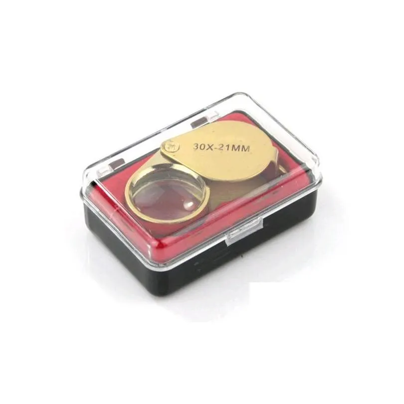 portable 30x power 21mm jewelers magnifier gold eye loupe jewelry store lowest price magnifying glass with exquisite box