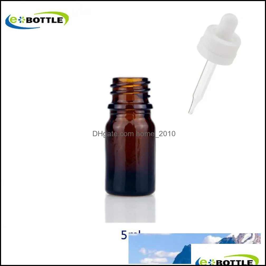 longterm supply 5ml bule glass bottles with childproof cap and tip dropper e liquid bottles dropper glass essential oil bottles