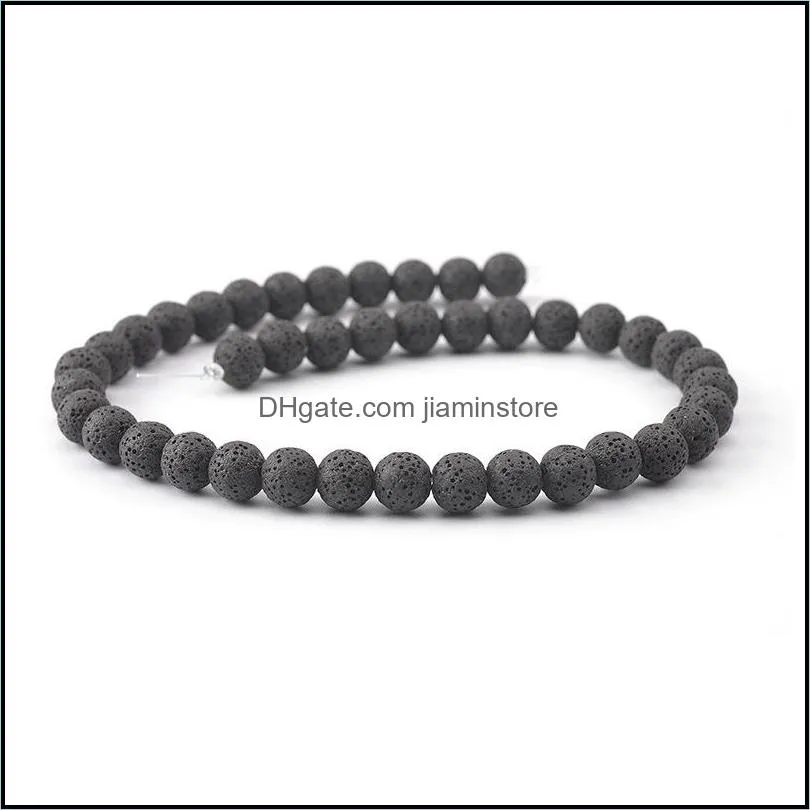 6mm volcanic lava stone loose beads  oil diffuser charm beaded jewelry making accessories