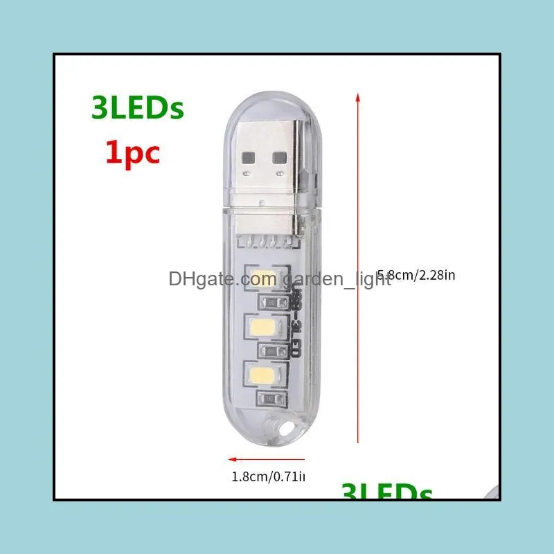 mini portable usb led book light dc5v ultra bright reading book lamp 3leds 8leds lights for power bank pc laptop