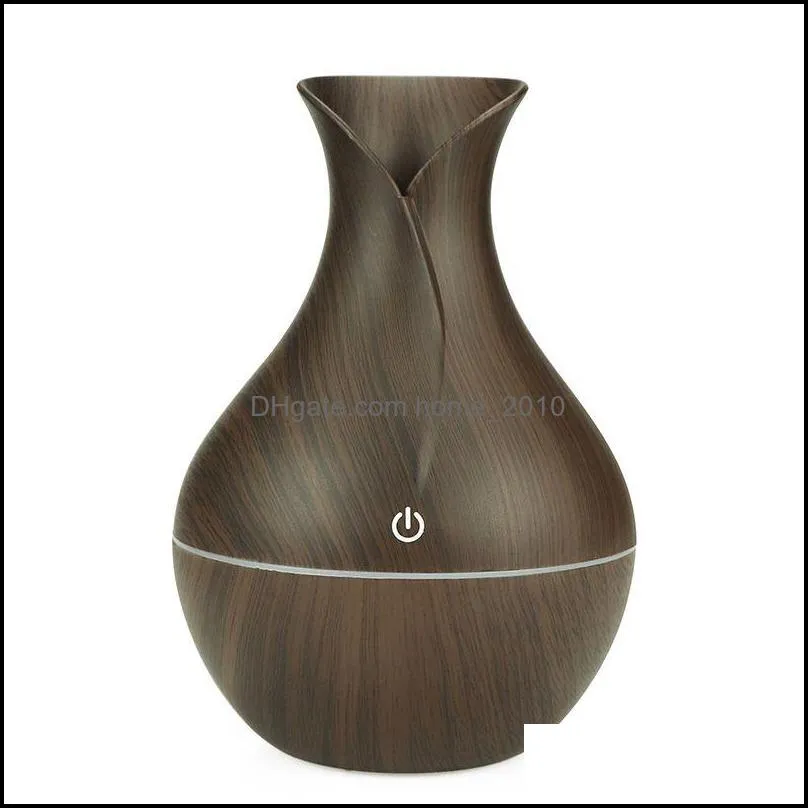 novelty items 130ml  aroma oils diffuser 5v electric humidifier wood grain colorful luminous air humidifier usb mini mist