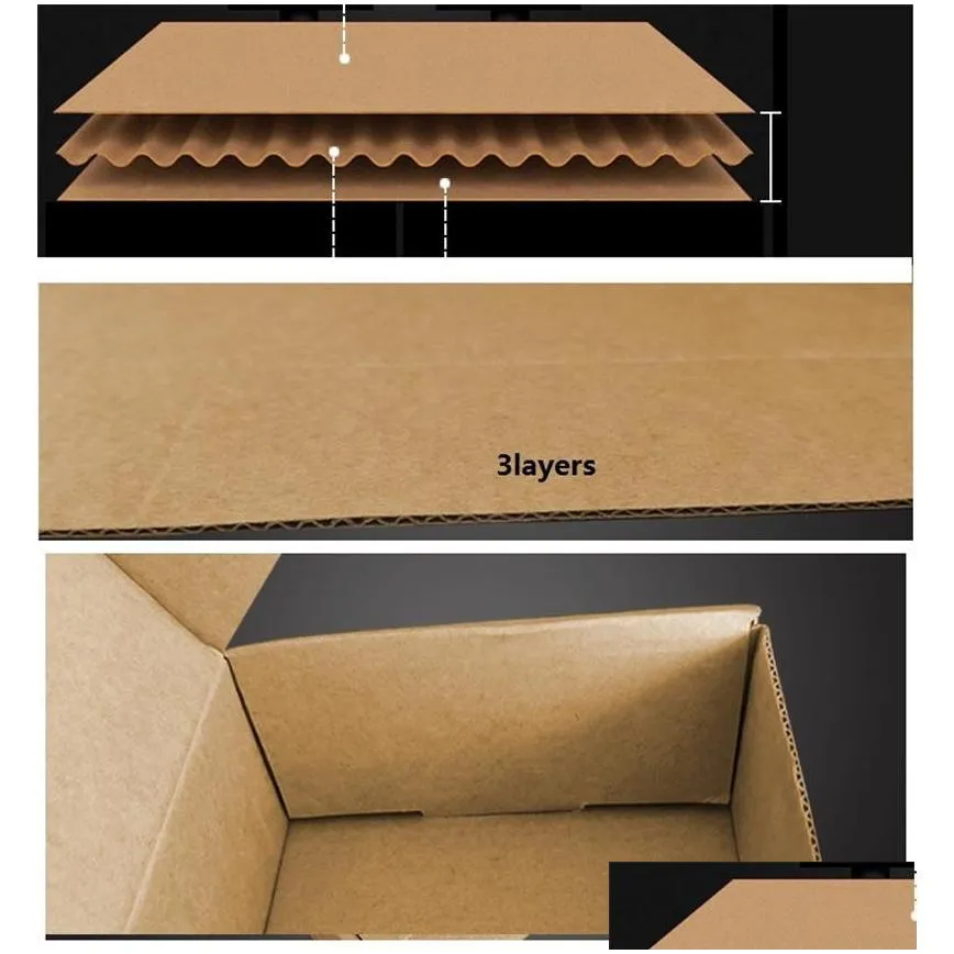 gift wrap 100pcs 10 size kraft paper corrugated box for small item packaging diy thickened postal wrapping